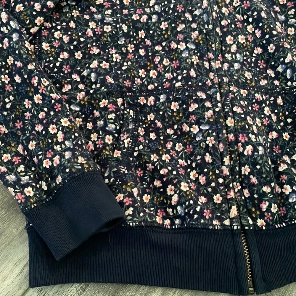 Polo navy floral sweatshirt jacket size 6